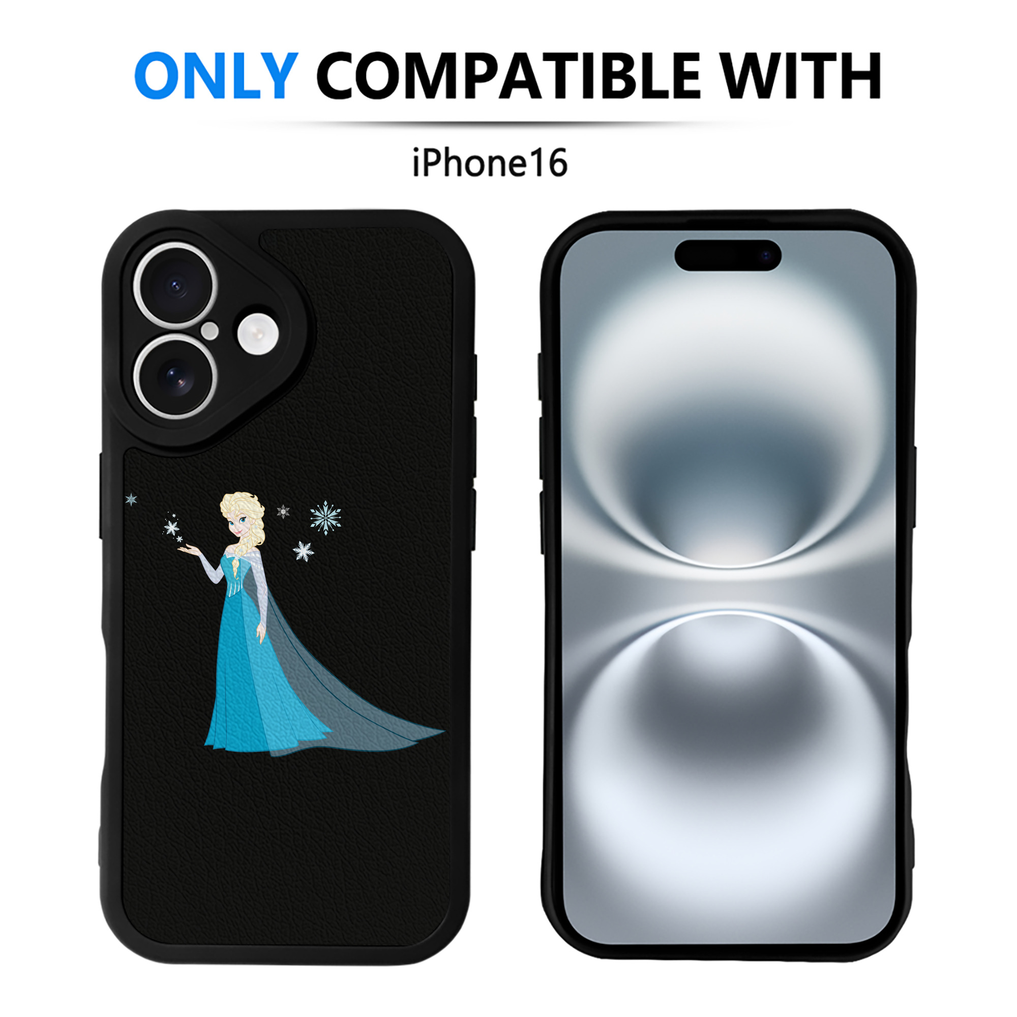 （画像用） アナと雪の女王 アンナ エルサ Frozen Anna Elsa 【iPhone 16シリーズ対応】シリコンスマホケース（レザー調） 材質：シリコン